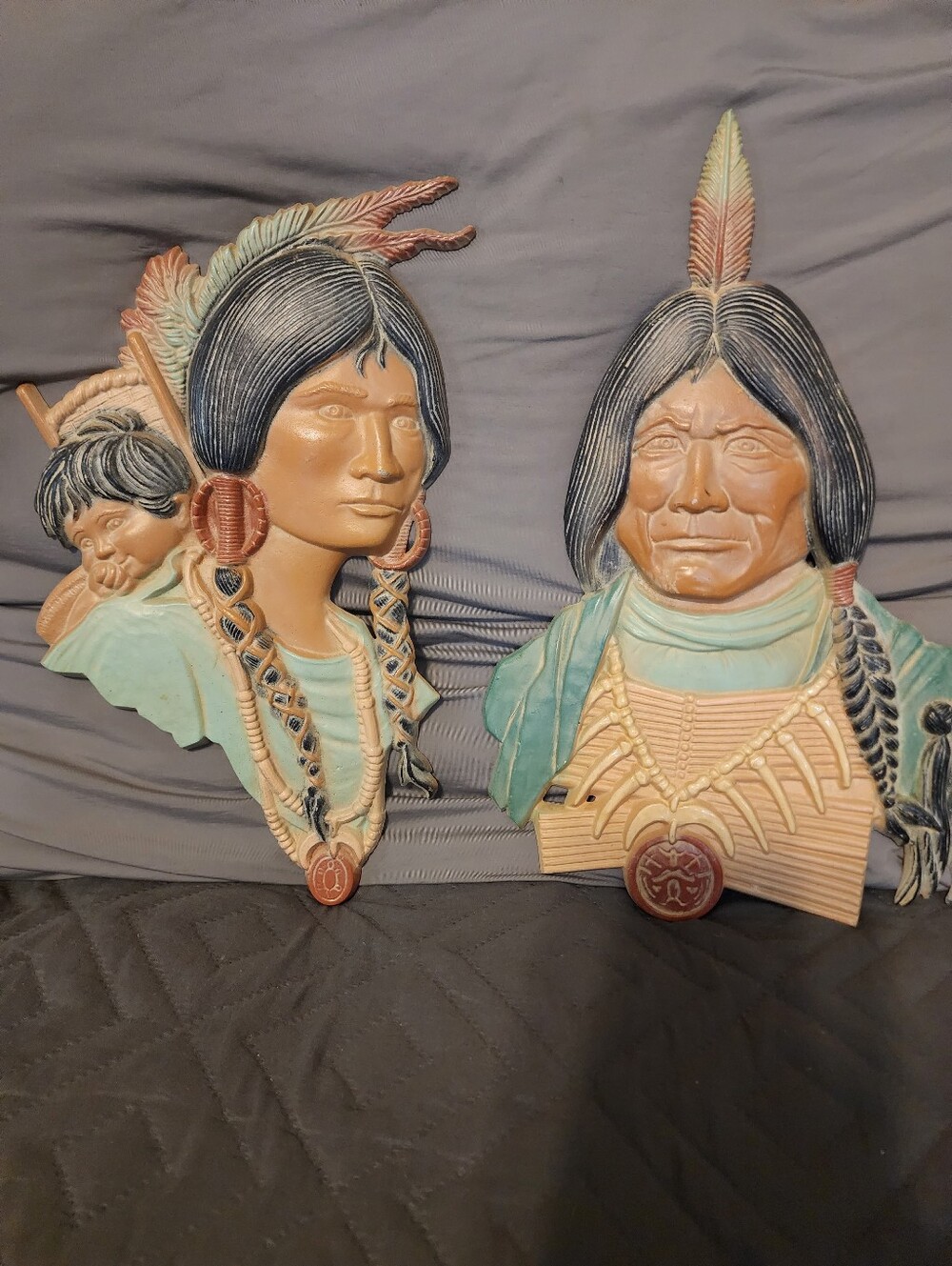 Vintage 1970's Sexton Native American Indian Metal Wall Hanging Decor